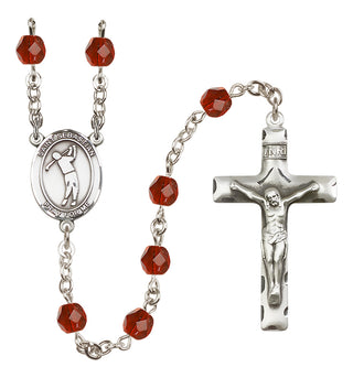Silver-Plated 6mm Saint Sebastian/Golf Rosary
