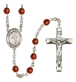 Silver-Plated 6mm Saint Sebastian/Martial Arts Rosary