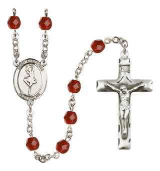 Silver-Plated 6mm Saint Sebastian/Dance Rosary