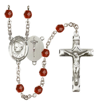 Silver Plated 6mm Fire Polished Pope Emeritace Benedict XVI Rosary in Ruby