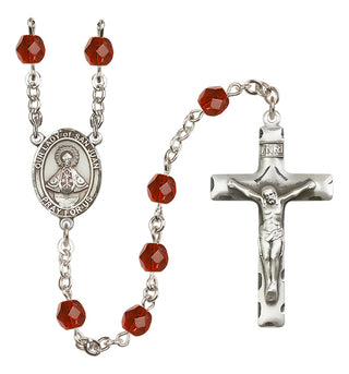 Silver-Plated 6mm Our Lady of San Juan  Engraved Catholic Rosaries