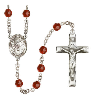 Silver-Plated 6mm Saint Margaret of Cortona  Engraved Catholic Rosaries