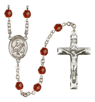Silver-Plated 6mm Saint Meinrad of Einsiedeln  Engraved Catholic Rosaries