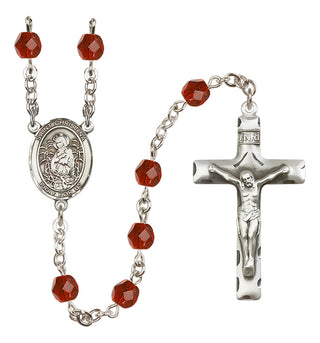 Silver-Plated 6mm Saint Christina the Astonishing  Engraved Catholic Rosaries