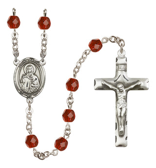 Silver-Plated 6mm Saint Marina  Engraved Catholic Rosaries