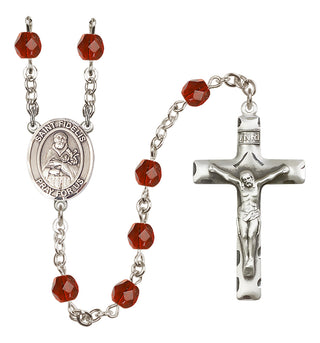 Silver-Plated 6mm Saint Fidelis  Engraved Catholic Rosaries
