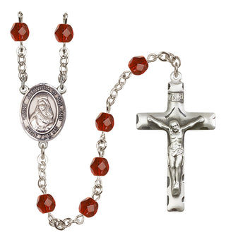 Silver-Plated 6mm Saint Jadwiga of Poland  Engraved Catholic Rosaries