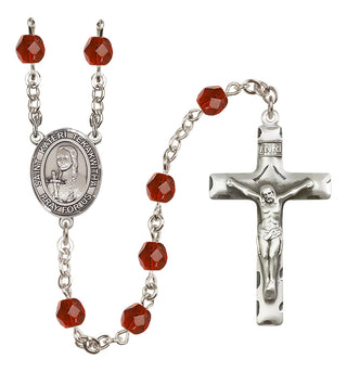 Silver-Plated 6mm Saint Kateri Tekakwitha  Engraved Catholic Rosaries