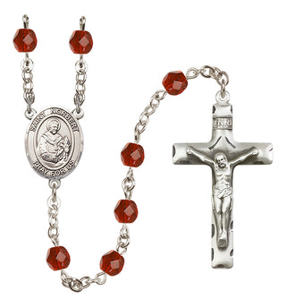 Silver-Plated 6mm Saint Norbert of Xanten  Engraved Catholic Rosaries