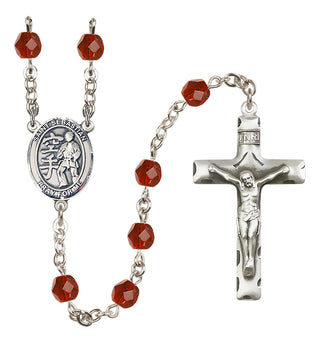 Silver-Plated 6mm Saint Sebastian/Karate Rosary