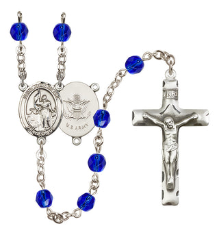 Silver-Plated 6mm Saint Joan of Arc / Army Rosary