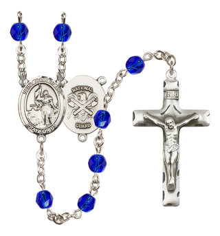 Silver-Plated 6mm Saint Joan of Arc / Nat'l Guard Rosary