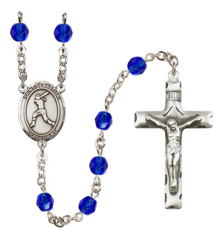 Silver-Plated 6mm Saint Sebastian / Softball Rosary