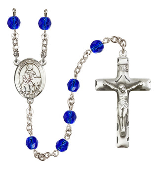 Silver-Plated 6mm Saint Giles  Engraved Catholic Rosaries