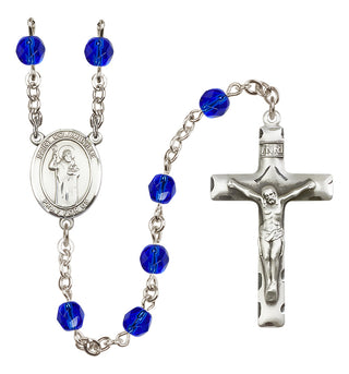 Silver-Plated 6mm Saint Columbkille  Engraved Catholic Rosaries