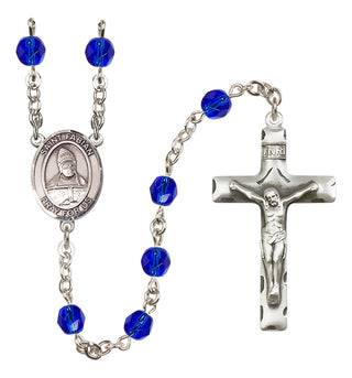 Silver-Plated 6mm Saint Fabian  Engraved Catholic Rosaries