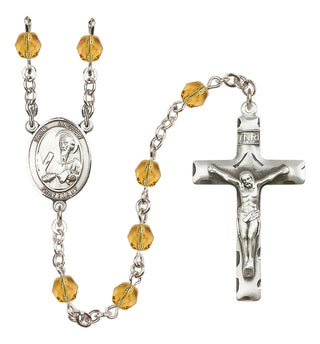 Silver-Plated 6mm Saint Andrew the Apostle  Engraved Catholic Rosaries