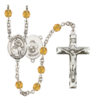 Silver-Plated 6mm Saint Joan of Arc / Marines Rosary