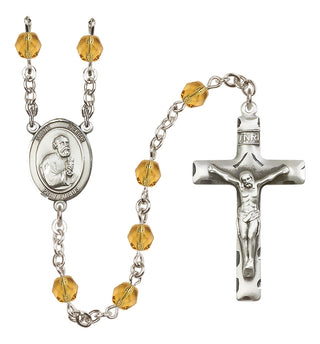 Silver-Plated 6mm Saint Peter the Apostle  Engraved Catholic Rosaries