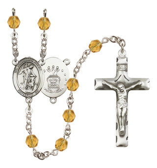 Silver-Plated 6mm Guardian Angel / Air Force Rosary