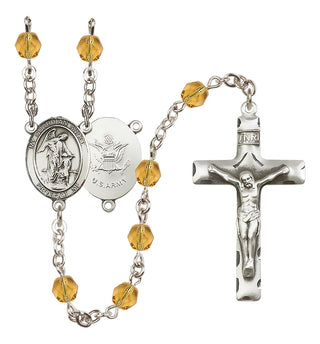 Silver-Plated 6mm Guardian Angel / Army Rosary