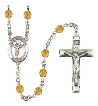 Silver-Plated 6mm Saint Christopher/Cheerleading  Engraved Catholic Rosaries