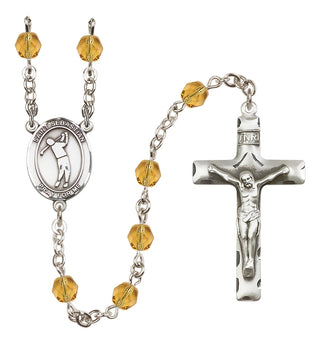 Silver-Plated 6mm Saint Sebastian/Golf Rosary