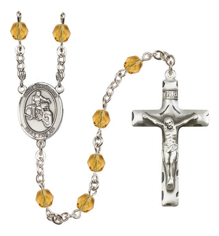 Silver-Plated 6mm Saint Sebastian / Motorcycle Rosary