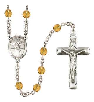 Silver-Plated 6mm Saint Christopher/Water Polo Men Rosary