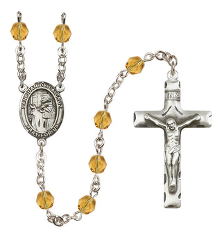 Silver Plated 6mm Fire Polished San Juan de la Cruz Rosary in Topaz