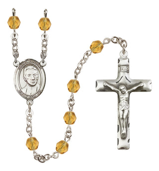 Silver-Plated 6mm Saint Eugene de Mazenod  Engraved Catholic Rosaries