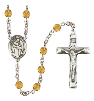 Silver-Plated 6mm Blessed Caroline Gerhardinger  Engraved Catholic Rosaries