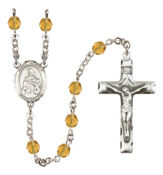 Silver-Plated 6mm Saint Angela Merici  Engraved Catholic Rosaries
