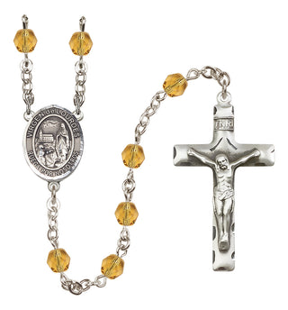 Silver-Plated 6mm Virgen de Lourdes  Engraved Catholic Rosaries