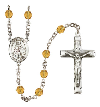Silver-Plated 6mm Saint Giles  Engraved Catholic Rosaries