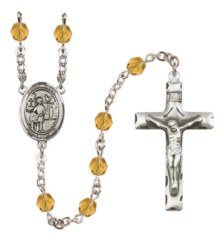 Silver-Plated 6mm Saint Vitus  Engraved Catholic Rosaries