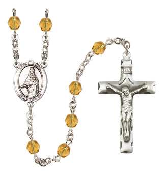 Silver-Plated 6mm Saint Emma Uffing  Engraved Catholic Rosaries
