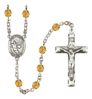 Silver-Plated 6mm Saint Sebastian/Basketball Rosary