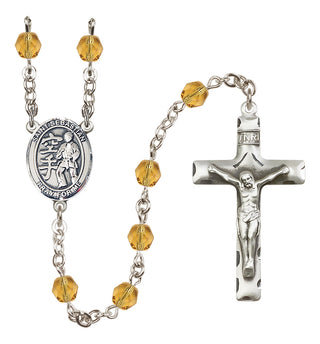 Silver-Plated 6mm Saint Sebastian/Karate Rosary