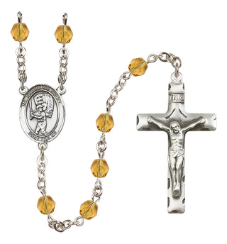 Silver-Plated 6mm Guardian Angel/Baseball Rosary