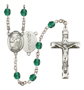 Silver-Plated 6mm Saint Luke the Apostle / Doctor Rosary