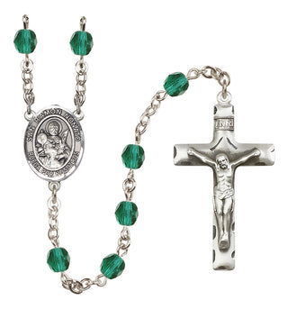 Silver-Plated 6mm San Ramon Nonato  Engraved Catholic Rosaries