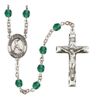 Silver-Plated 6mm Saint Christopher/Baseball Rosary