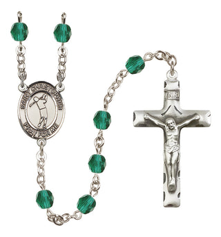 Silver-Plated 6mm Saint Christopher/Golf Rosary