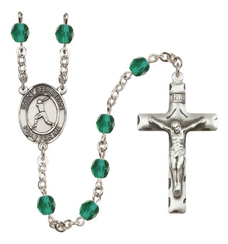 Silver-Plated 6mm Saint Sebastian/Baseball Rosary
