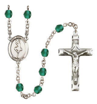 Silver-Plated 6mm Saint Sebastian/Dance Rosary