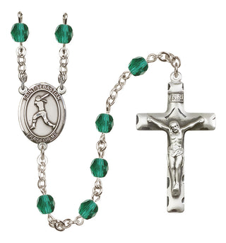 Silver-Plated 6mm Saint Sebastian / Softball Rosary
