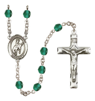 Silver-Plated 6mm Saint Christopher / Rodeo Rosary