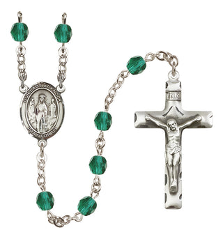 Silver Plated 6mm Fire Polished Our Lady of Knock Rosary in Zircon