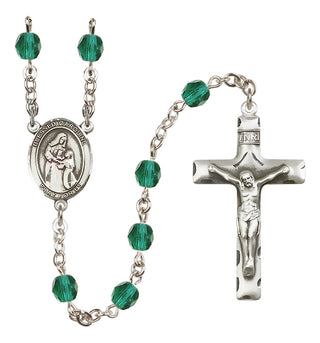 Silver-Plated 6mm Blessed Caroline Gerhardinger  Engraved Catholic Rosaries